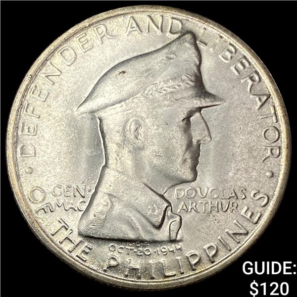 1947-S Philippines Silver 1 Peso CHOICE BU