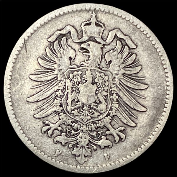 1875-F Germany Silver 1 Reichsmark NEARLY UNCIRCULATED