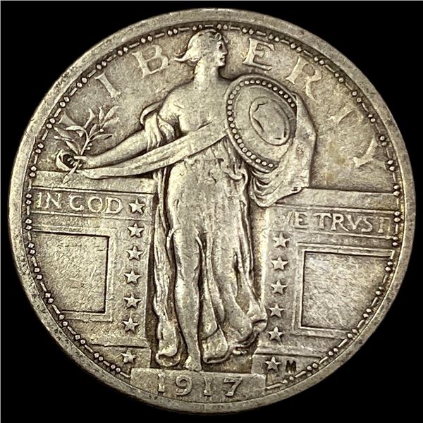 1917 Type 1 Standing Liberty Quarter NEARLY UNCIRCULATED