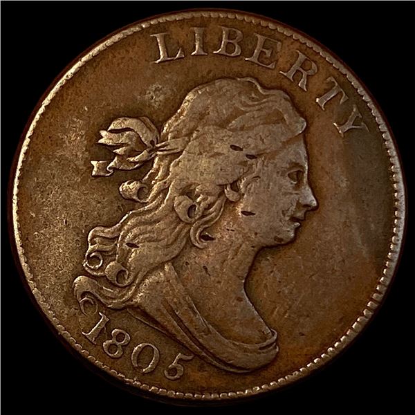 1805 Draped Bust Half Cent NEARLY UNCIRCULATED