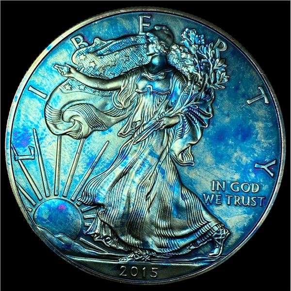 2015 Toned 1oz Silver American Eagle $1 SUPERB GEM BU