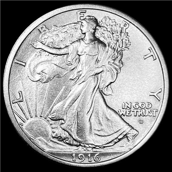 1916-D Walking Liberty Half Dollar CLOSELY UNCIRCULATED