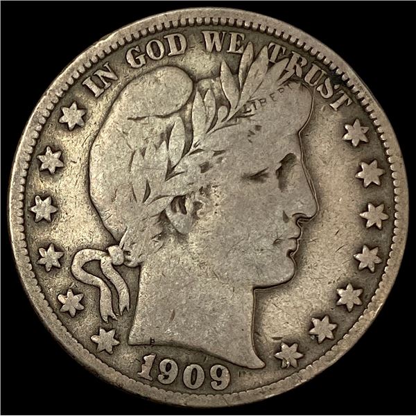 1909 Barber Half Dollar LIGHTLY CIRCULATED