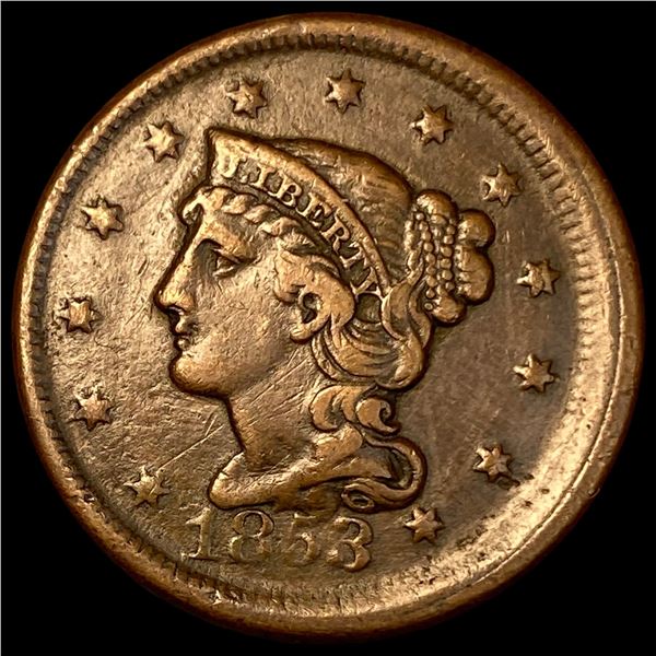 1853 Braided Hair Large Cent NEARLY UNCIRCULATED