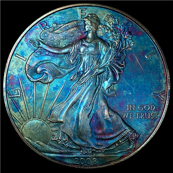 2008 Toned 1oz Silver American Eagle $1 SUPERB GEM BU