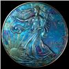 Image 1 : 2008 Toned 1oz Silver American Eagle $1 SUPERB GEM BU