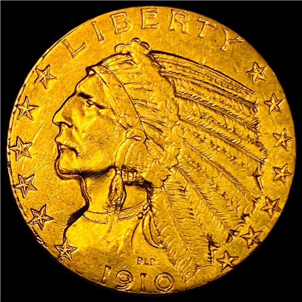 1910 Indian Head Half Eagle $5 Gold CLOSELY UNCIRCULATED