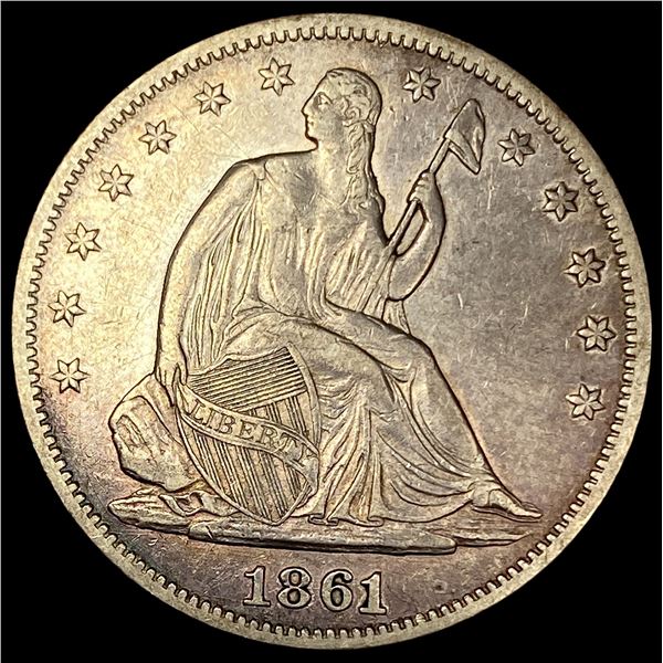 1861 Seated Liberty Half Dollar CLOSELY UNCIRCULATED