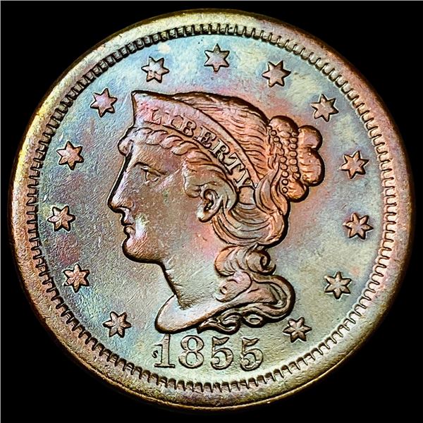 1855 Braided Hair Large Cent HIGH GRADE