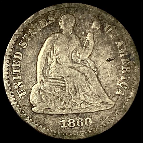 1860 Seated Liberty Half Dime LIGHTLY CIRCULATED