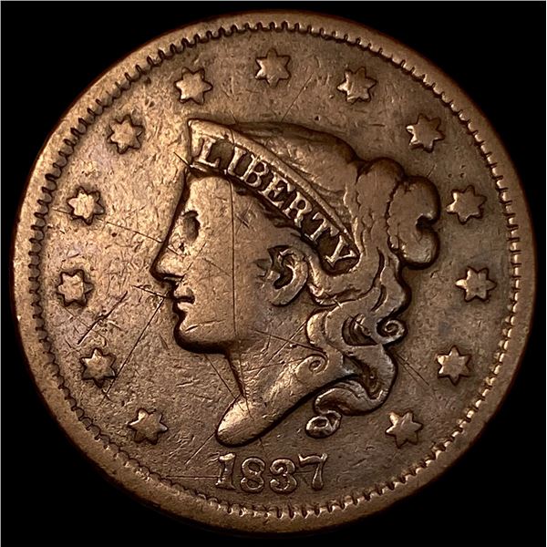 1837 Coronet Head Large Cent LIGHTLY CIRCULATED