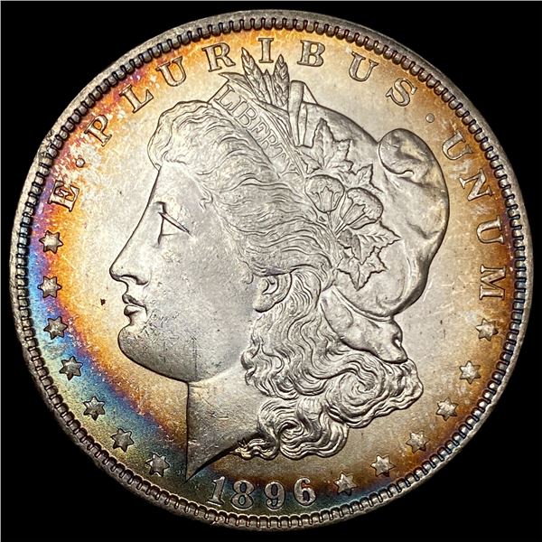 1896 Toned Morgan Silver Dollar CHOICE BU