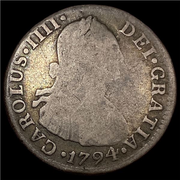 1794 Mexico Silver 2 Reales NICELY CIRCULATED