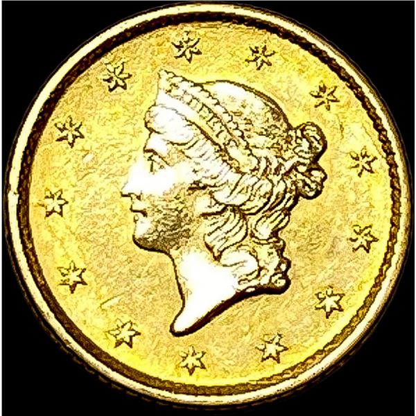 1854 $1 Gold Liberty Type 1 CLOSELY UNCIRCULATED
