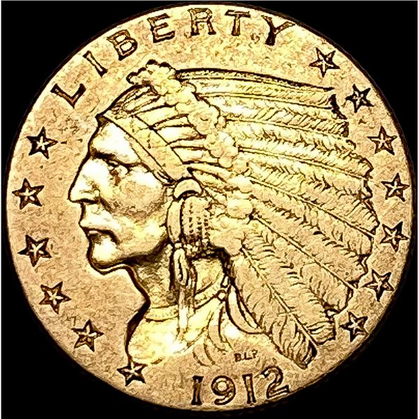 1912 Indian Head $2.5 Gold Quarter Eagle NEARLY UNCIRCULATED