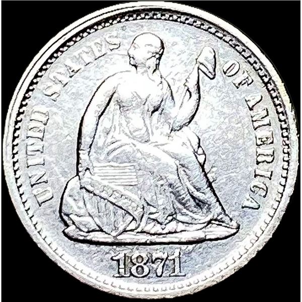1871-S Seated Liberty Half Dime CLOSELY UNCIRCULATED