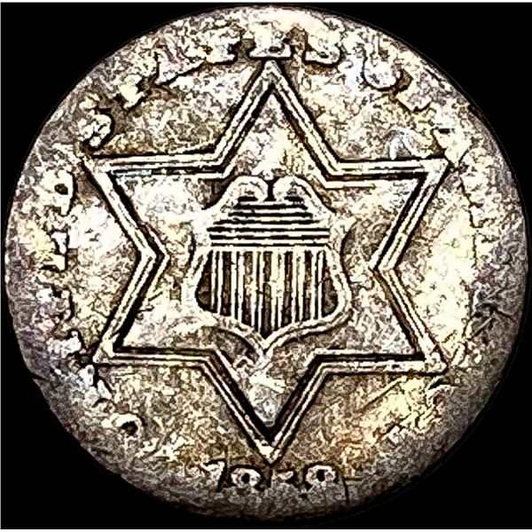 1858 Silver Three-Cent Piece LIGHTLY CIRCULATED