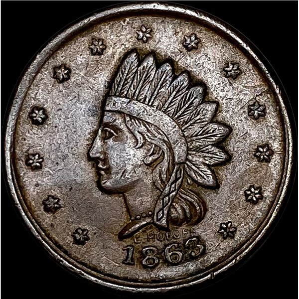 1863 Civil War Token Edward Mierling CLOSELY UNCIRCULATED