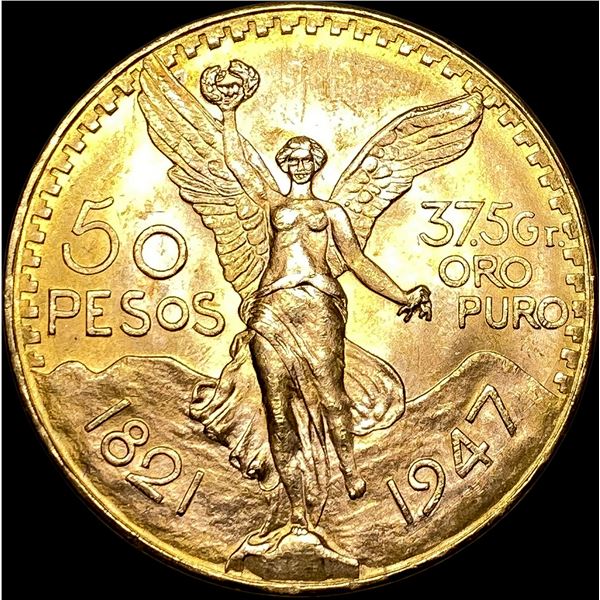 1947 Gold 1.2057oz Mexico 50 Pesos UNCIRCULATED