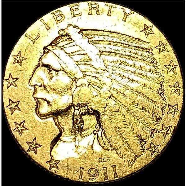 1911 Indian Head Half Eagle $5 Gold CLOSELY UNCIRCULATED