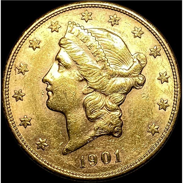 1901-S Gold $20 Liberty Head Double Eagle CHOICE BU