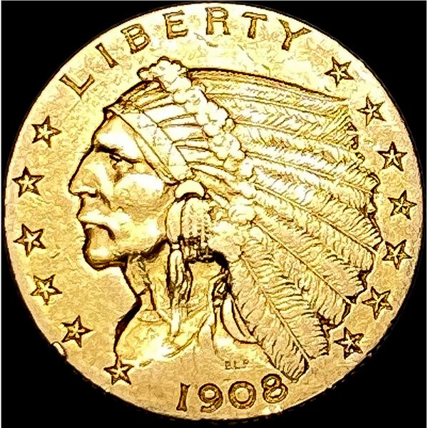 1908 Indian Head Gold $2.5 Quarter Eagle CLOSELY UNCIRCULATED
