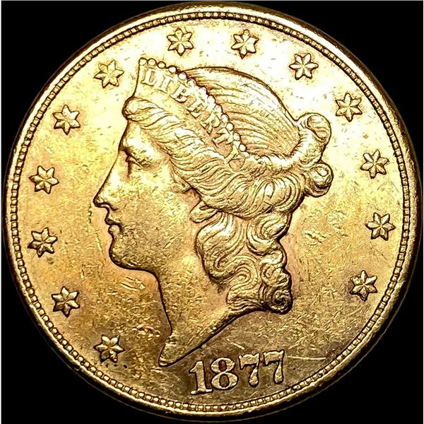 1877 Liberty Head $20 Double Eagle CHOICE BU