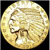Image 1 : 1915 Indian Head Half Eagle $5 Gold CLOSELY UNCIRCULATED