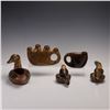 Image 2 : 5pc Carlos Villanueva Mexican Tonala Pottery- Planter, Candle Holders