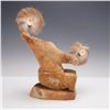 Image 2 : Whale Bone Carving Figurine of Raven Dancer with Fur Accents
