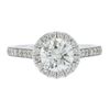 Image 5 : New 14k White Gold 1.59 ctw GIA Round Diamond w/ Halo Classic Engagement Ring