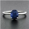 Image 2 : 14k White Gold GIA 1.53 ctw Burma NO HEAT Oval Blue Sapphire Solitaire Petite Ri