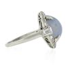 Image 6 : Antique Platinum GIA Ceylon NO HEAT Cabochon Blue Star Sapphire & Diamond Ring