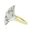 Image 6 : Antique Edwardian 18k Gold Platinum 0.20 ctw Diamond Filigree Petite Dinner Ring