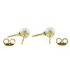 Image 2 : Estate 14k Yellow Gold 6mm White Cultured Pearl w/ Golf Tee Drop Stud Earrings