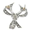 Image 4 : Vintage Solid Platinum 1.95 ctw Old Cut Diamond Ribbon Bow Flower Pin Brooch