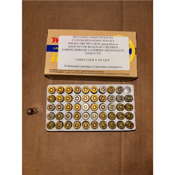 Winchester Hollow Point 9MM Luger, 147 J.H.P.