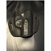 Image 1 : Black Leather Pancake-Style OWB Pistol Holster – Contoured Fit
