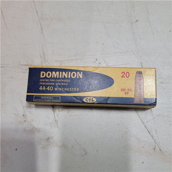 44-40 Factory Dominion Ammo in Collectible Dominion Box