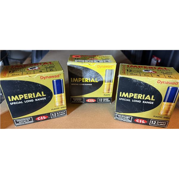 12 Gauge 2 3/4" Imperial  Special Long Range Shot Shells - 3 Boxes