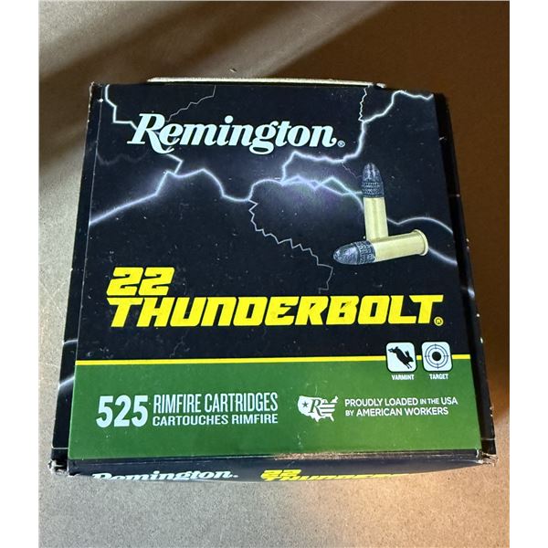 22 Long Rifle Remington  Thunderbolt High Velocity 525 Rimfire Cartridges