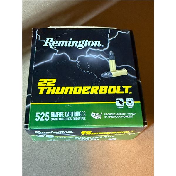 22 Long Rifle Remington Thunderbolt High Velocity  525 Rimfire Cartridges
