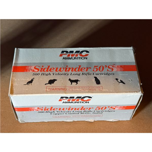 22LR PMC Ammunition Sidewinder 50'S High Velocity Long Rifle Cartridges - Box of 500