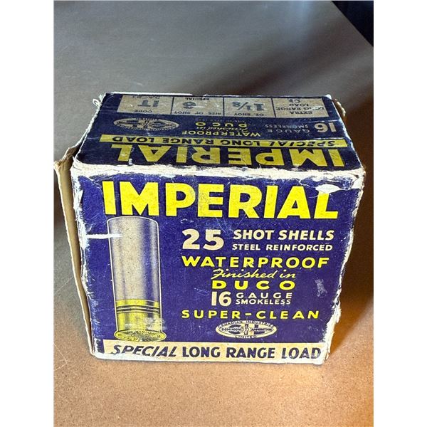 Collector's Box of Imperial 16 Ga "Super Clean" Smokeless Special Long Range Load (see description)
