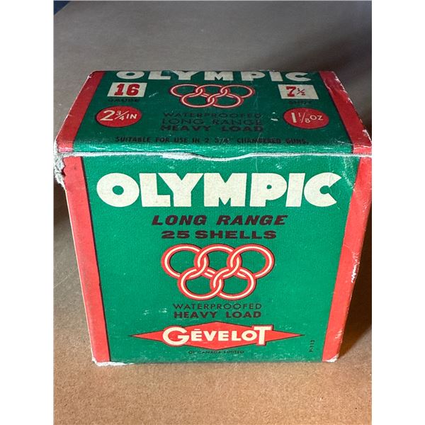 Collector's Box of Olympic 16 Ga 2 3/4" Long Range Heavy Load Shells (see description)