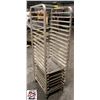 Image 1 : 26" X 20" X 69" ALUMINUM BAKERS RACK W/ 6 BUN PANS