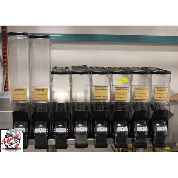 8 ASSORTED DISPENSING BULK BINS