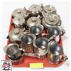 Image 1 : TRAY W/ 12 S/S CREAMERS & TEA POTS