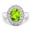 Image 3 : 14KT White Gold 2.3ctw Peridot and Diamond Ring