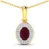 Image 1 : 14KT Yellow Gold 0.85ctw Ruby and Diamond Pendant